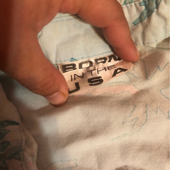 Vintage Tropical Palm AOP Beach Vacation Button Down Shirt 100% Cotton sz6 *FLAW - Picture 4 of 10